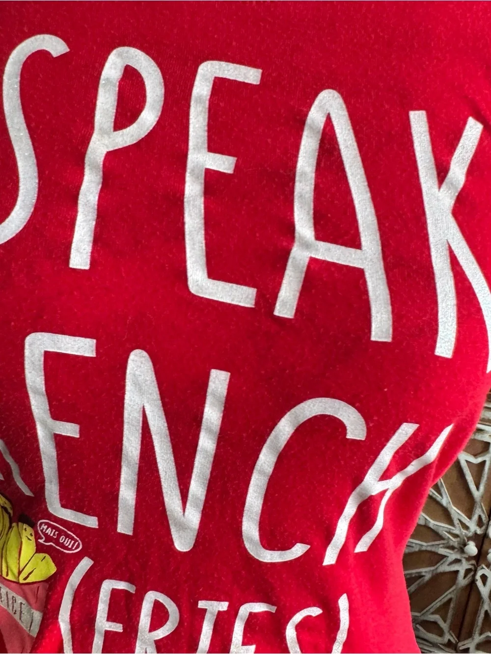 Justice Red Short-Sleeve 'I Speak French (Fries)' Graphic Tee